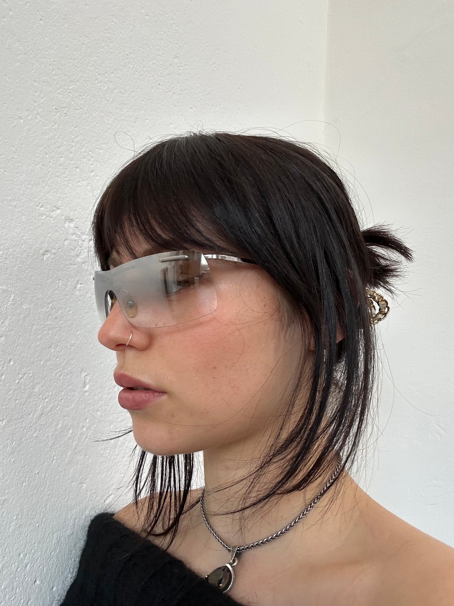 Dolce & Gabbana Clear Rimless Shield Sunglasses