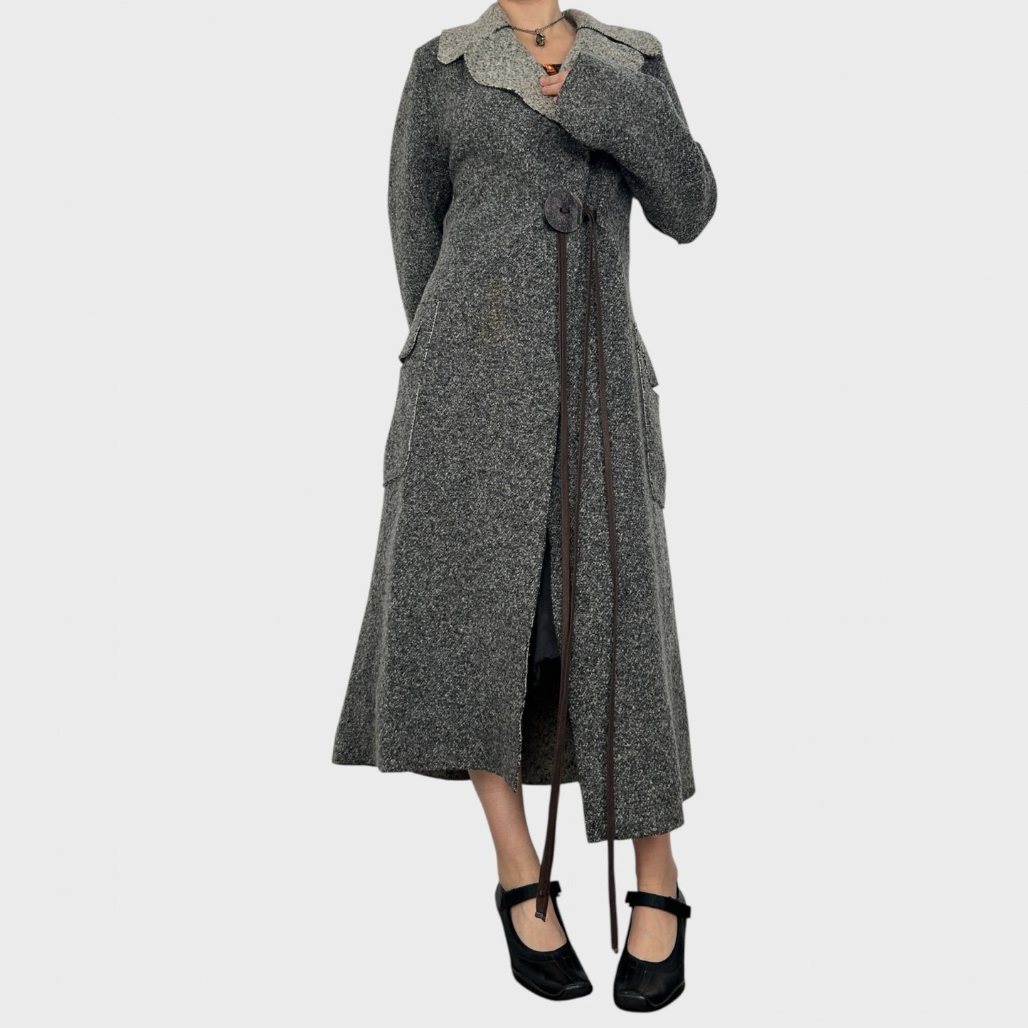 Cop Copine Floor Length Wool Coat - L