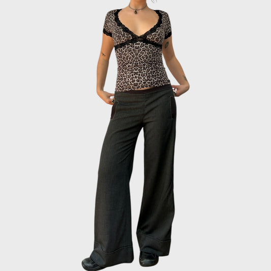 Cop Copine Grey Wide Leg Trousers