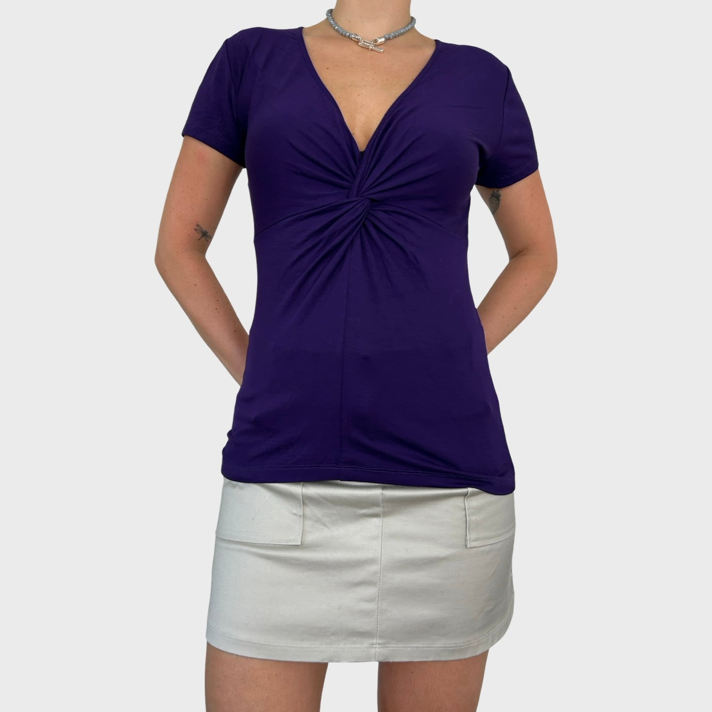 Roberto Cavalli Mesh Back Logo Print Top - M