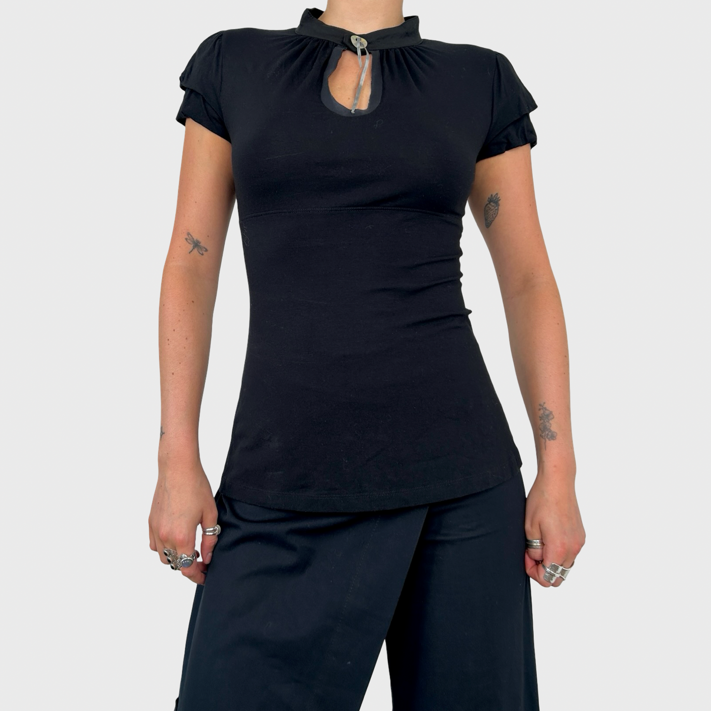 Cop Copine High Neck Keyhole Top - S