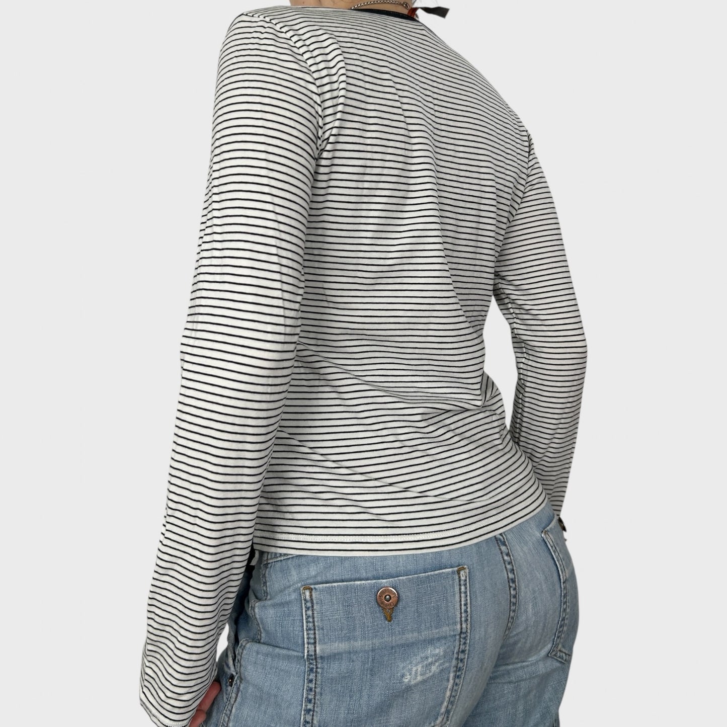 Cop Copine Bi-Material Stripe Long Sleeve - M