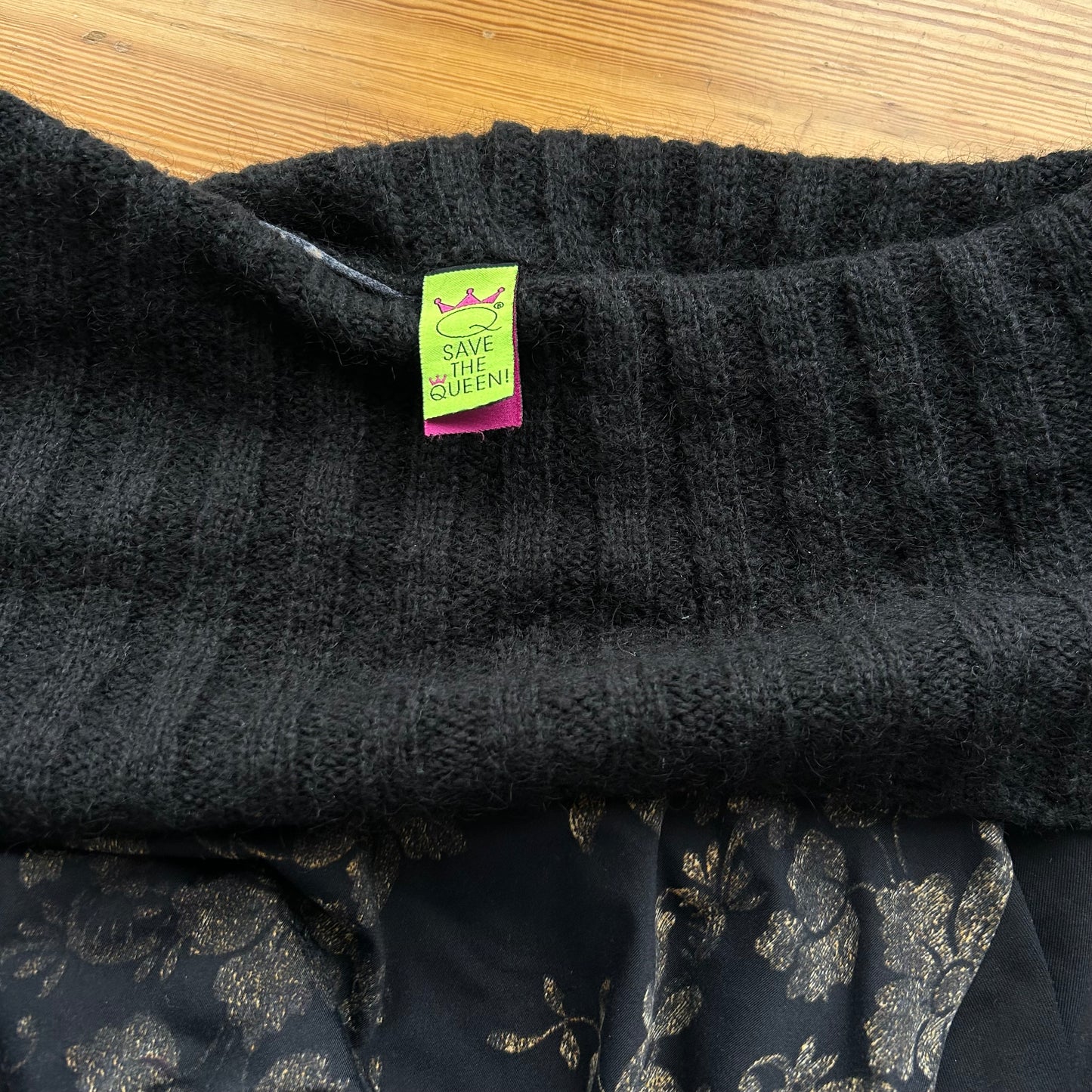Rare 90s Archive Save The Queen Graphic Off-The-Shoulder Maxi Dress - M