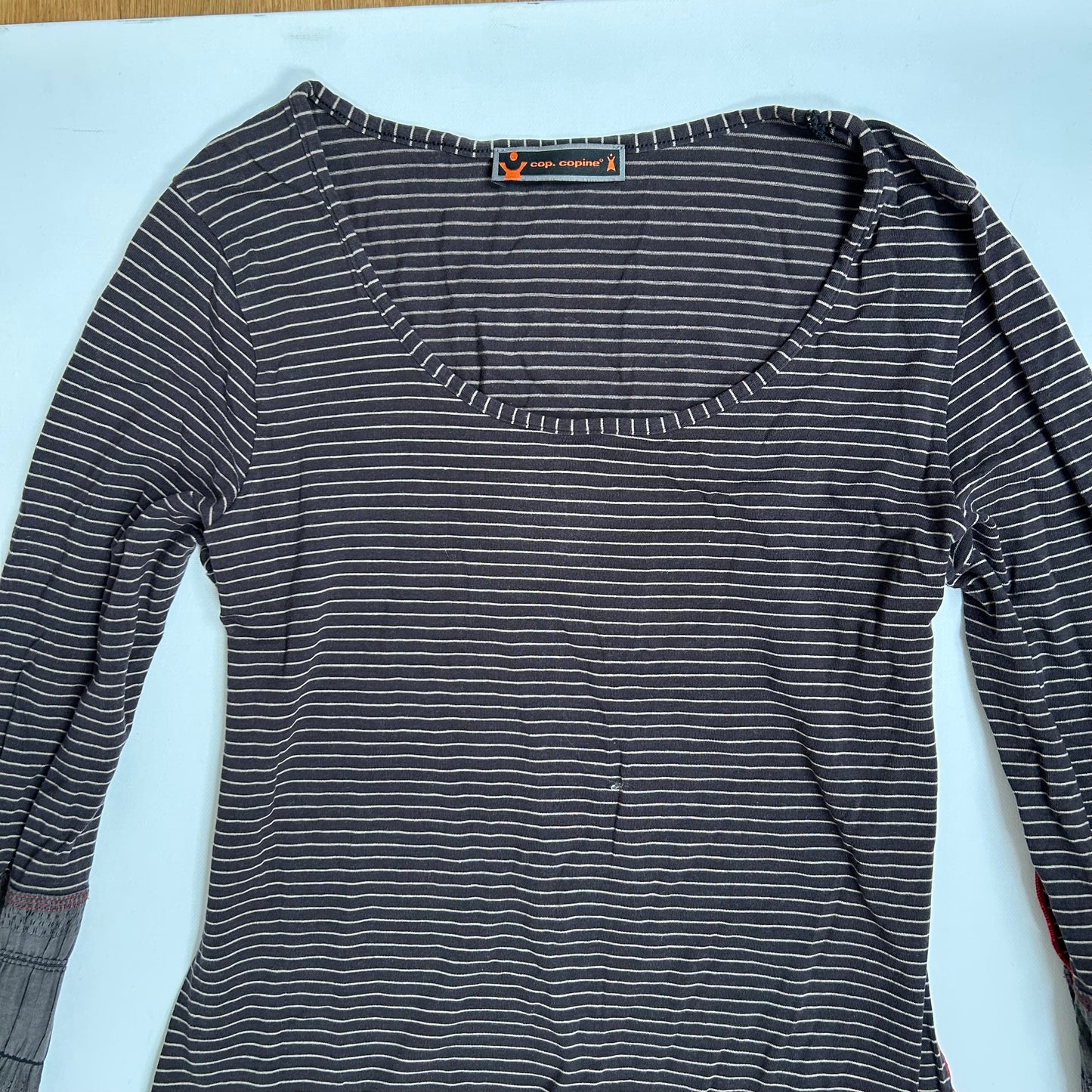 Vintage Cop Copine Striped Ruched Maxi Dress