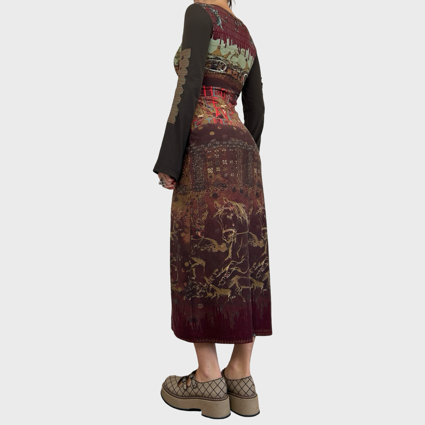 Save The Queen Graphic Print Maxi Dress - S