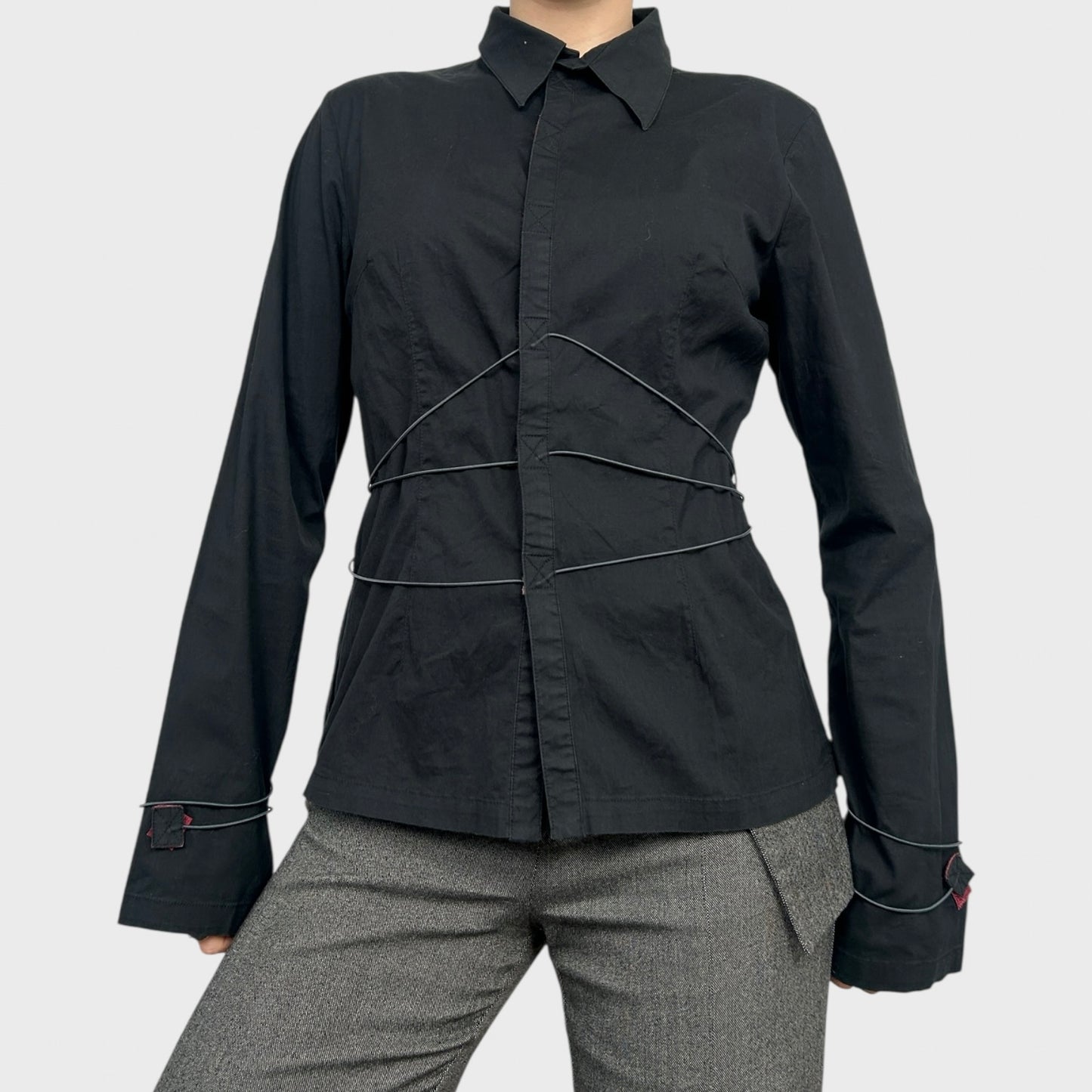Cop Copine Black Tie Wrap Shirt - M