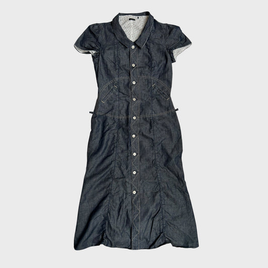 Denim Look Button-Up Midi Dress