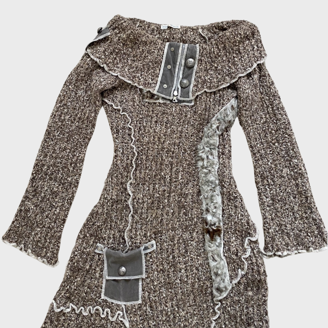 French vintage chunky knit dress