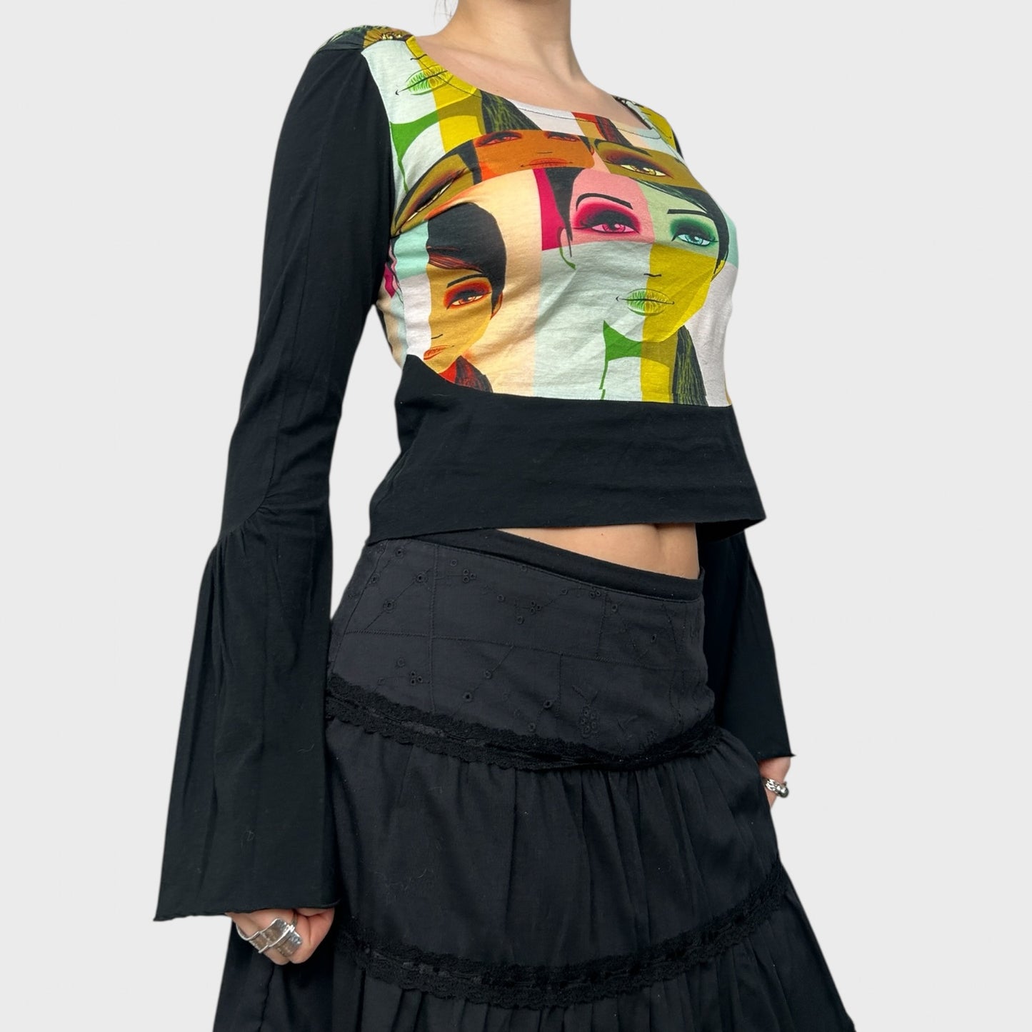 Custo Barcelona Graphic Print Face Top - S