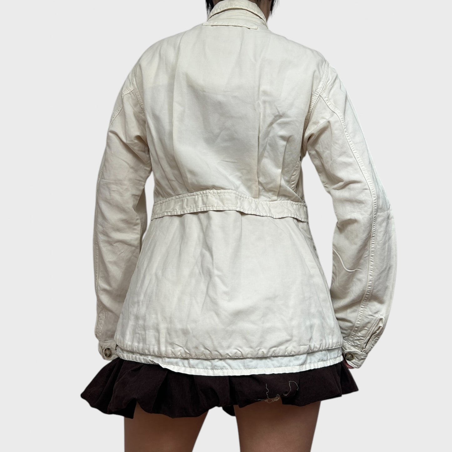 Vintage Prada Sport Red Label Cream Linen Button Jacket