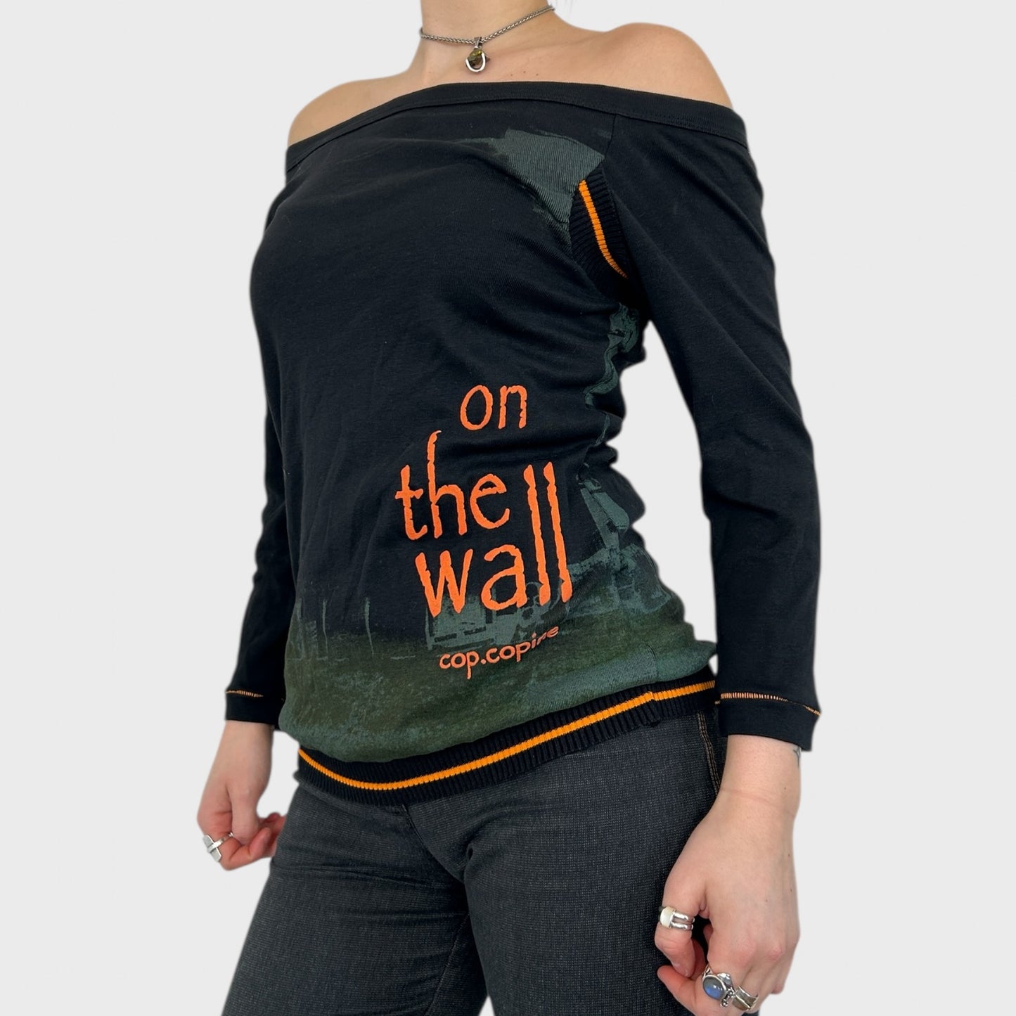 Cop Copine Graphic Cinched Top - M