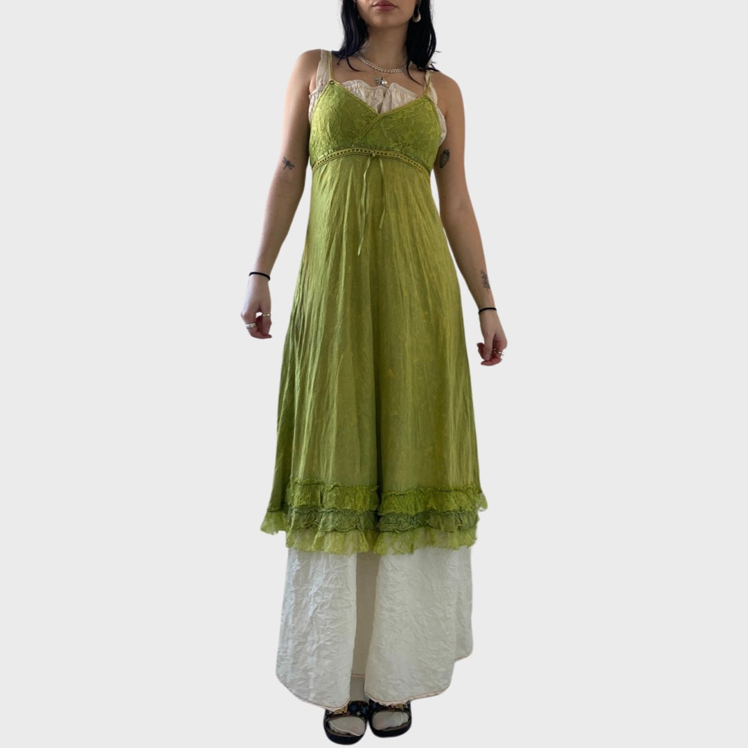Green lacy strappy dress