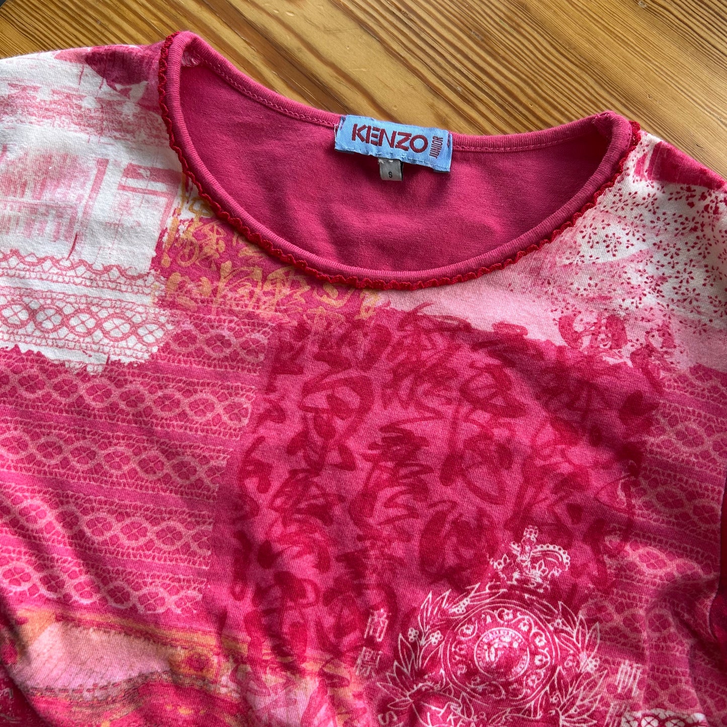 Kenzo Pink Graphic Mesh Long Sleeve - S