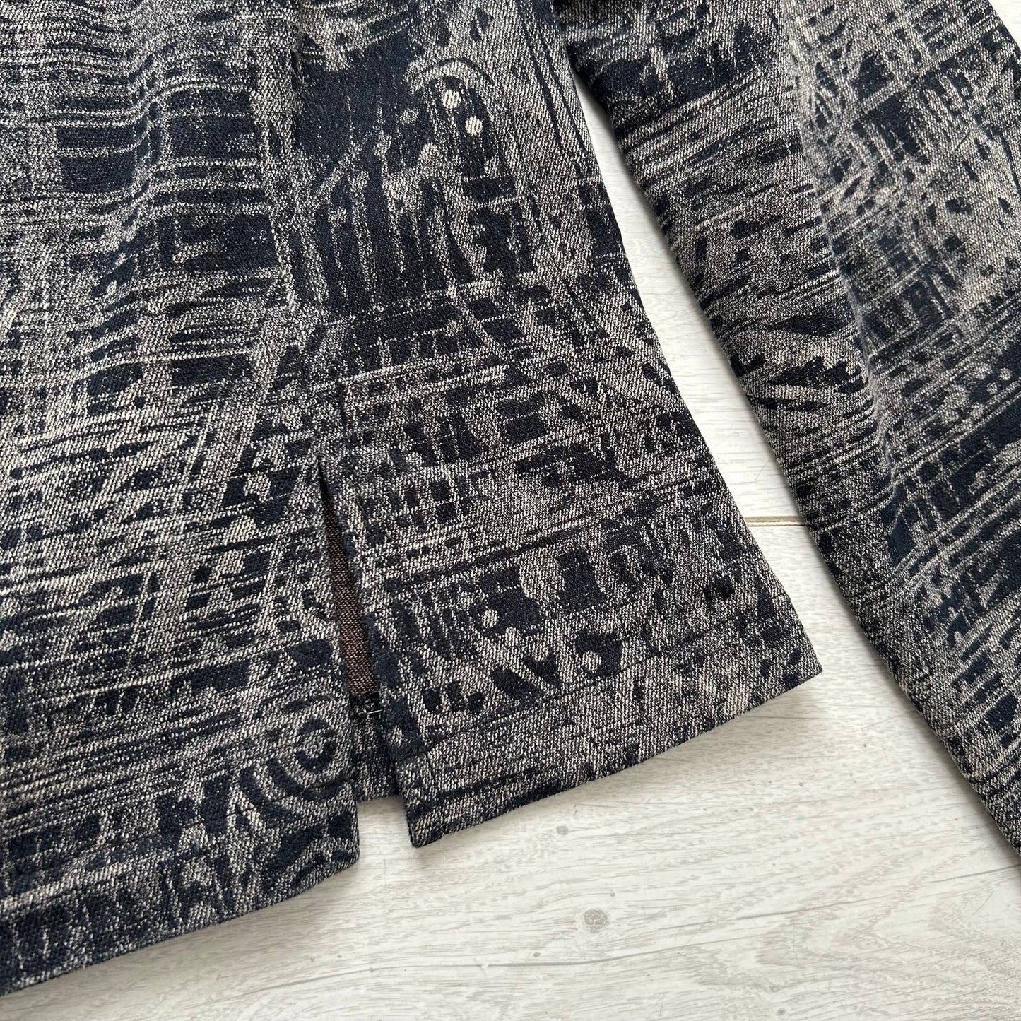 Vintage abstract denim zip up jacket