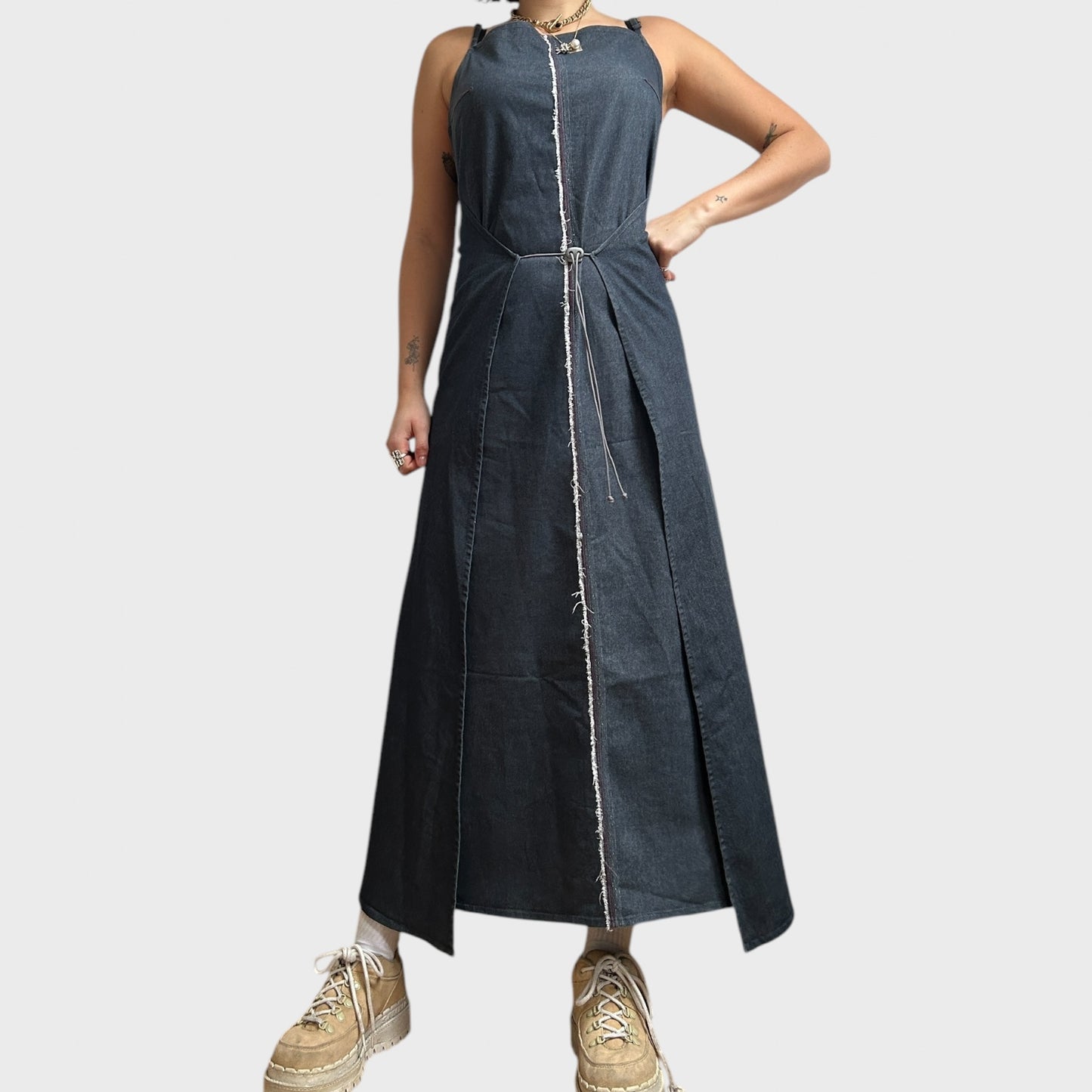 Cop Copine Denim Wrap-Around Maxi Dress