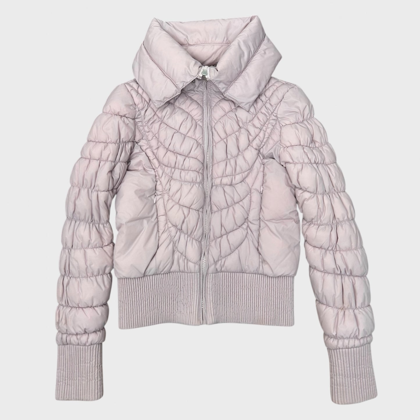 Vintage Baby Pink Puffer Bomber Jacket - S/M