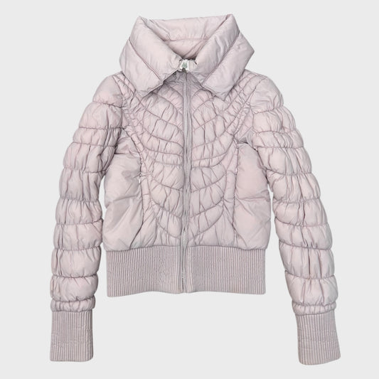 Vintage Baby Pink Puffer Bomber Jacket - S/M