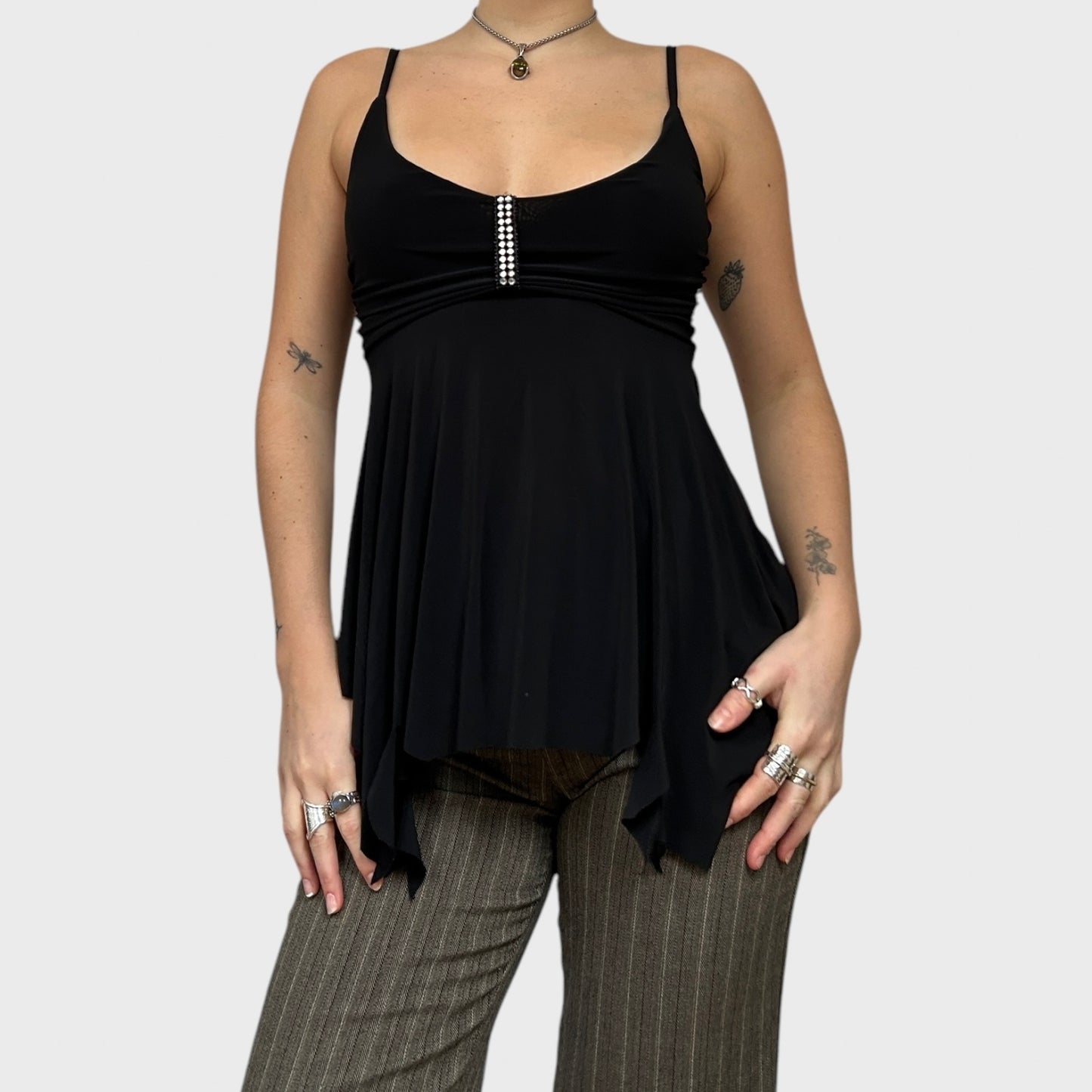 90s Asymmetric Frilly Cami Top