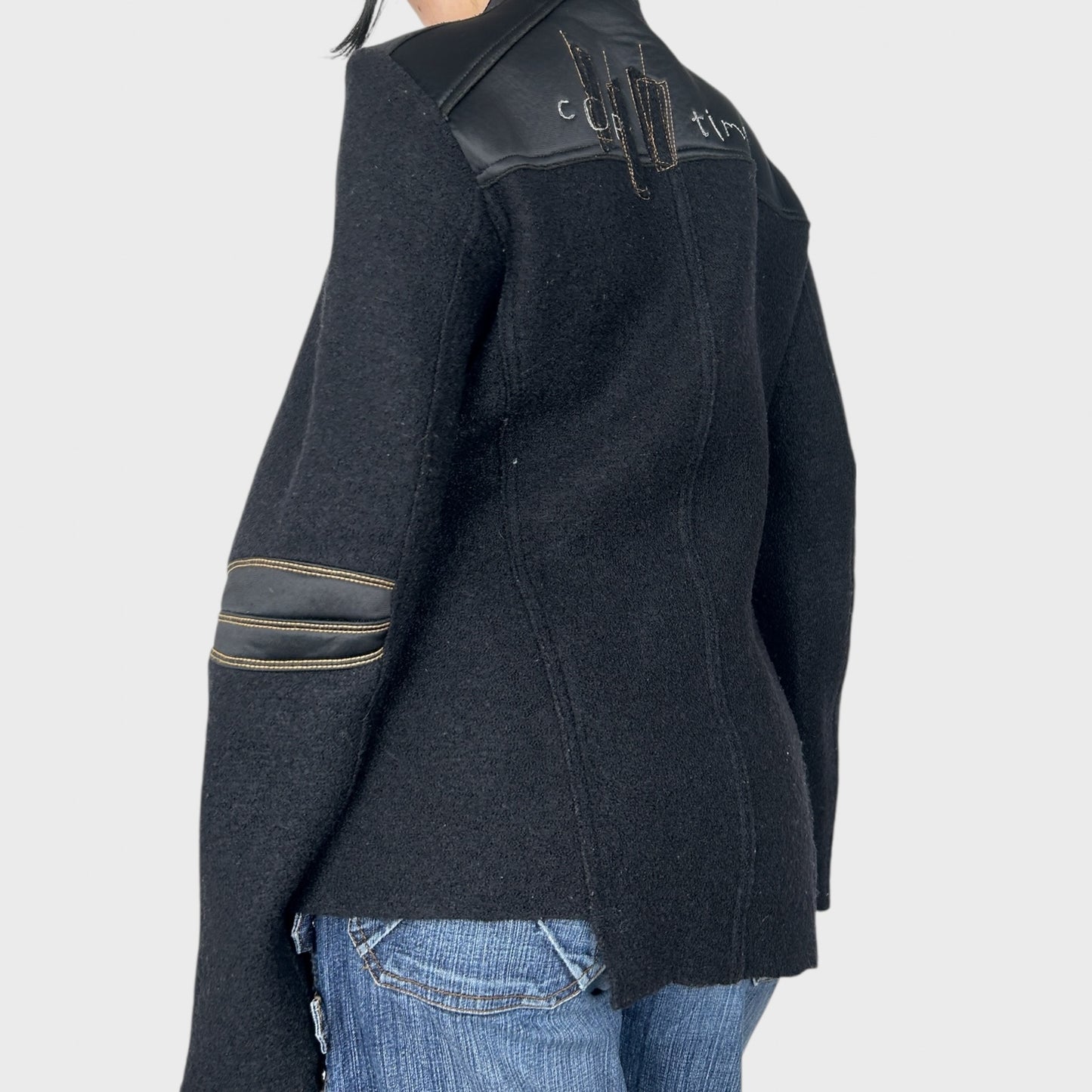 Cop Copine Asymmetric Zip Coat - L