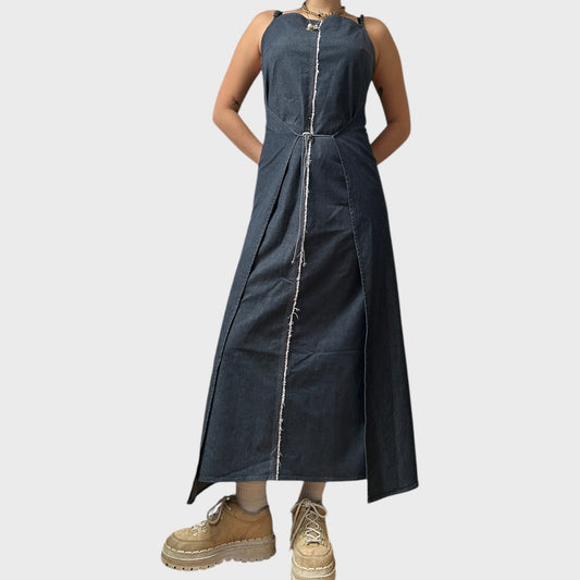 Cop Copine Denim Wrap-Around Maxi Dress