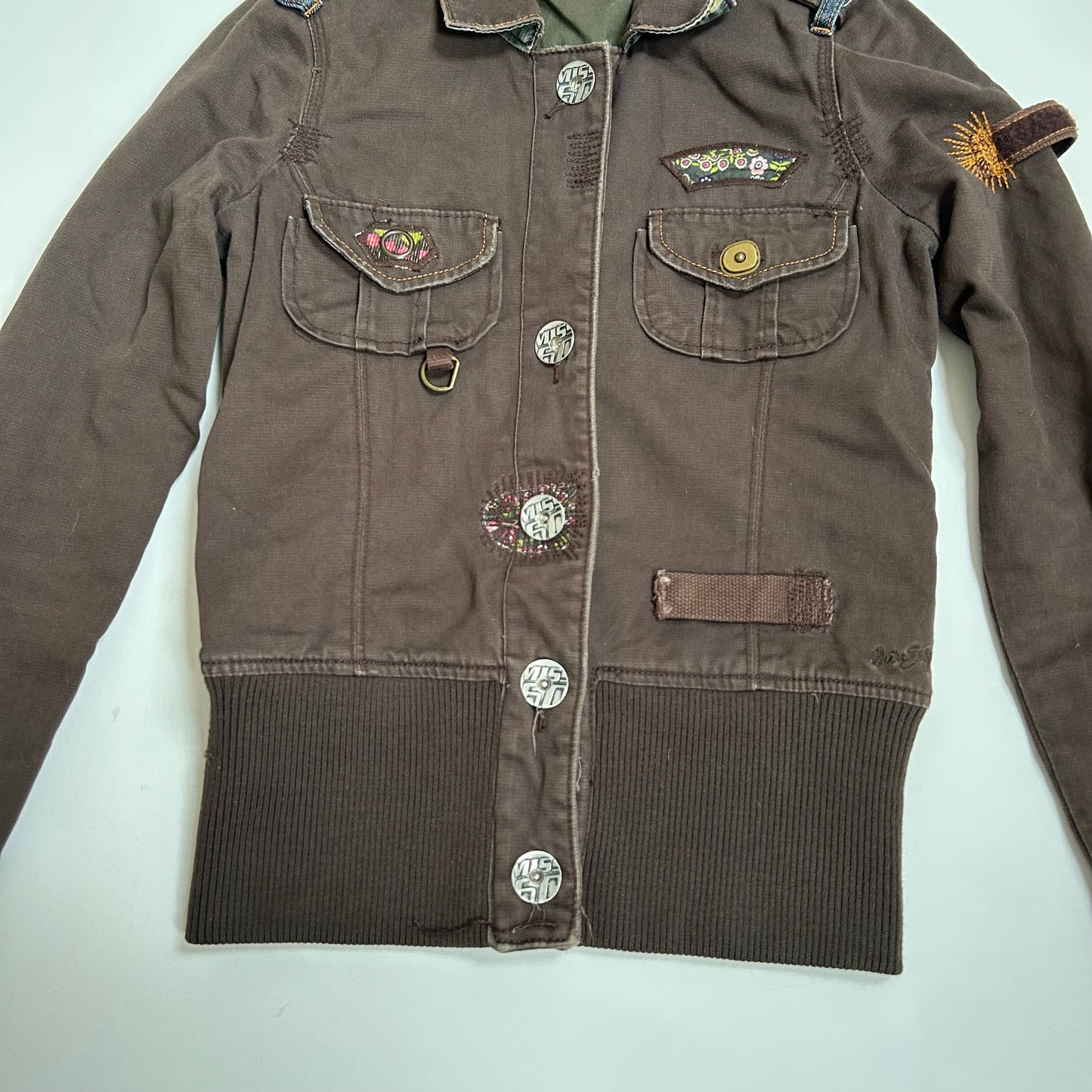 Vintage Brown Miss Sixty Utility Bomber Jacket
