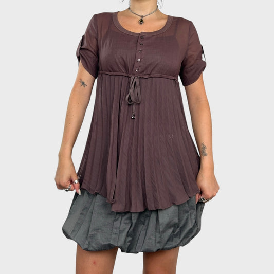 Cop Copine Pleated Button Blouse - S