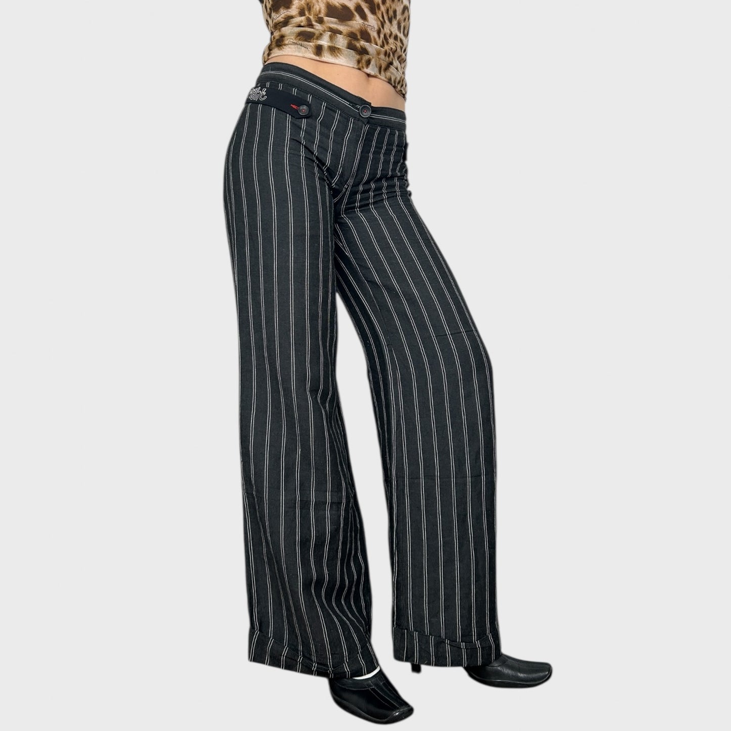 Cop Copine Wide Leg Striped Trousers - S