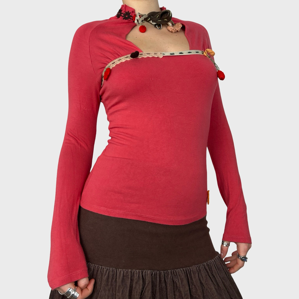 Miss Sixty Keyhole Long Sleeve Top - XS/S