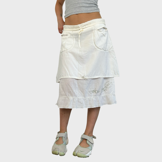 Cop Copine White Midi Skirt - L