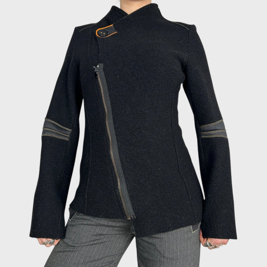 Cop Copine Asymmetric Zip Coat - S/M