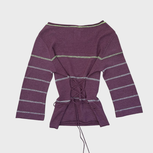 Cop Copine Tie-Up Corseted Jumper - S