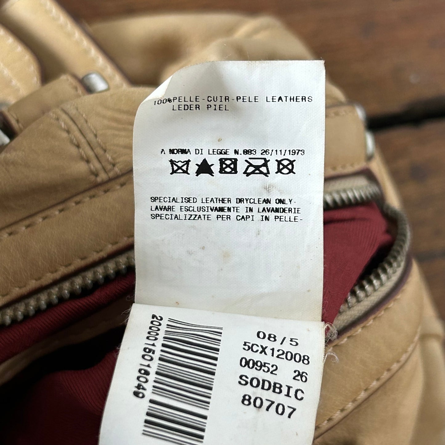Roberto Cavalli Tan Leather Handbag