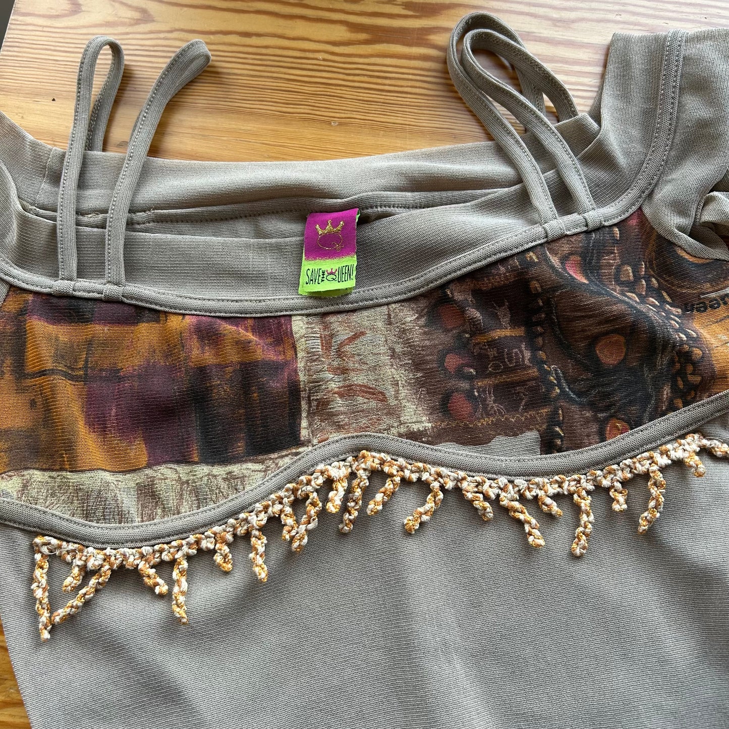 Save The Queen Graphic Mesh Midi Dress - M/L