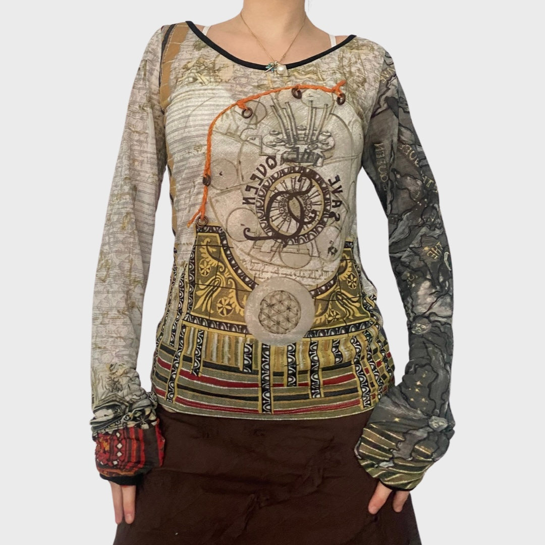 Save the Queen vintage mesh top