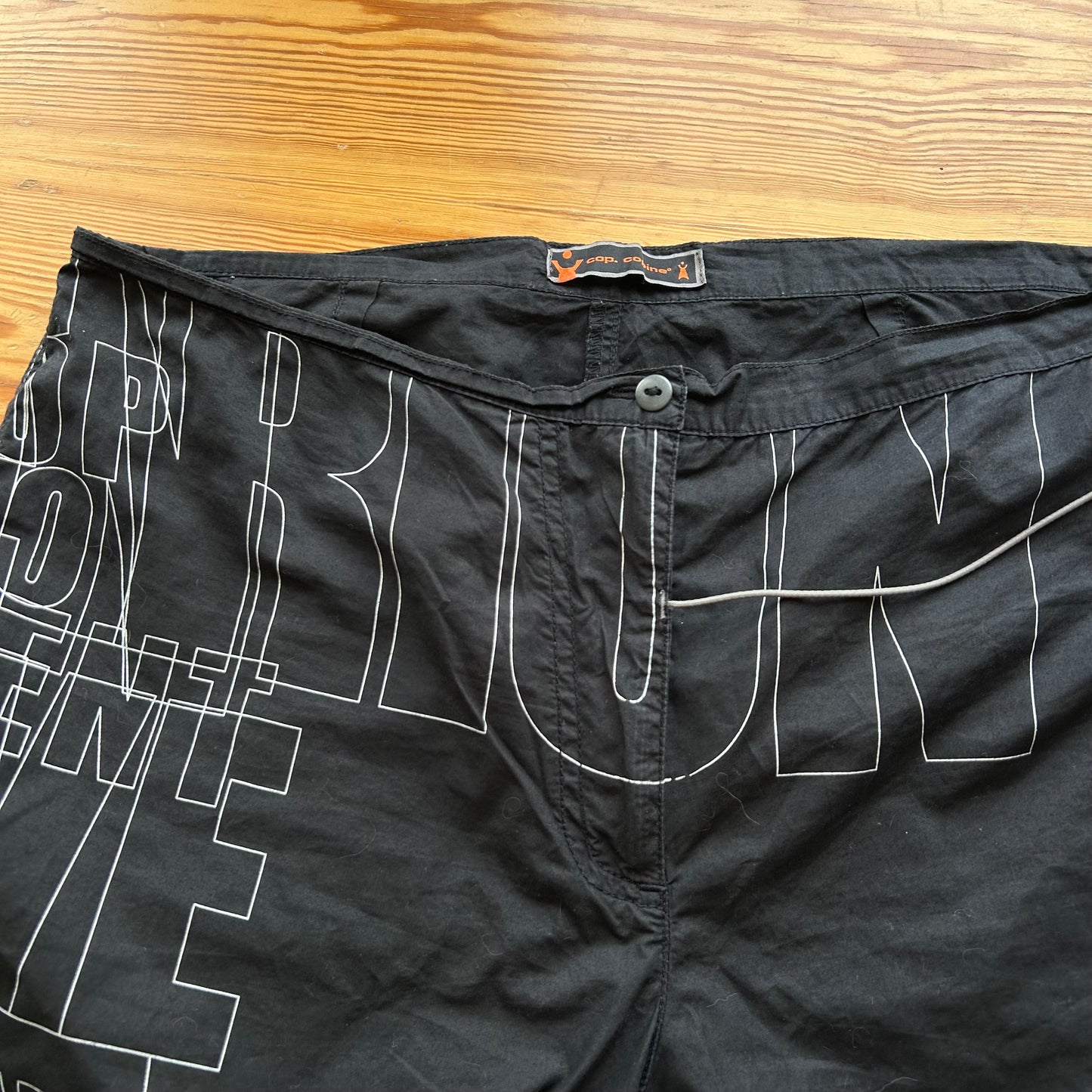 Cop Copine Black Graphic Print Wide Leg Trousers - L