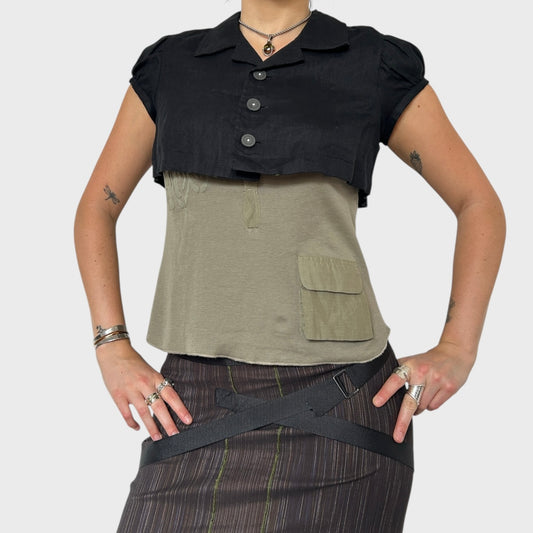 Cop Copine Cropped Linen Blouse - Size S-M