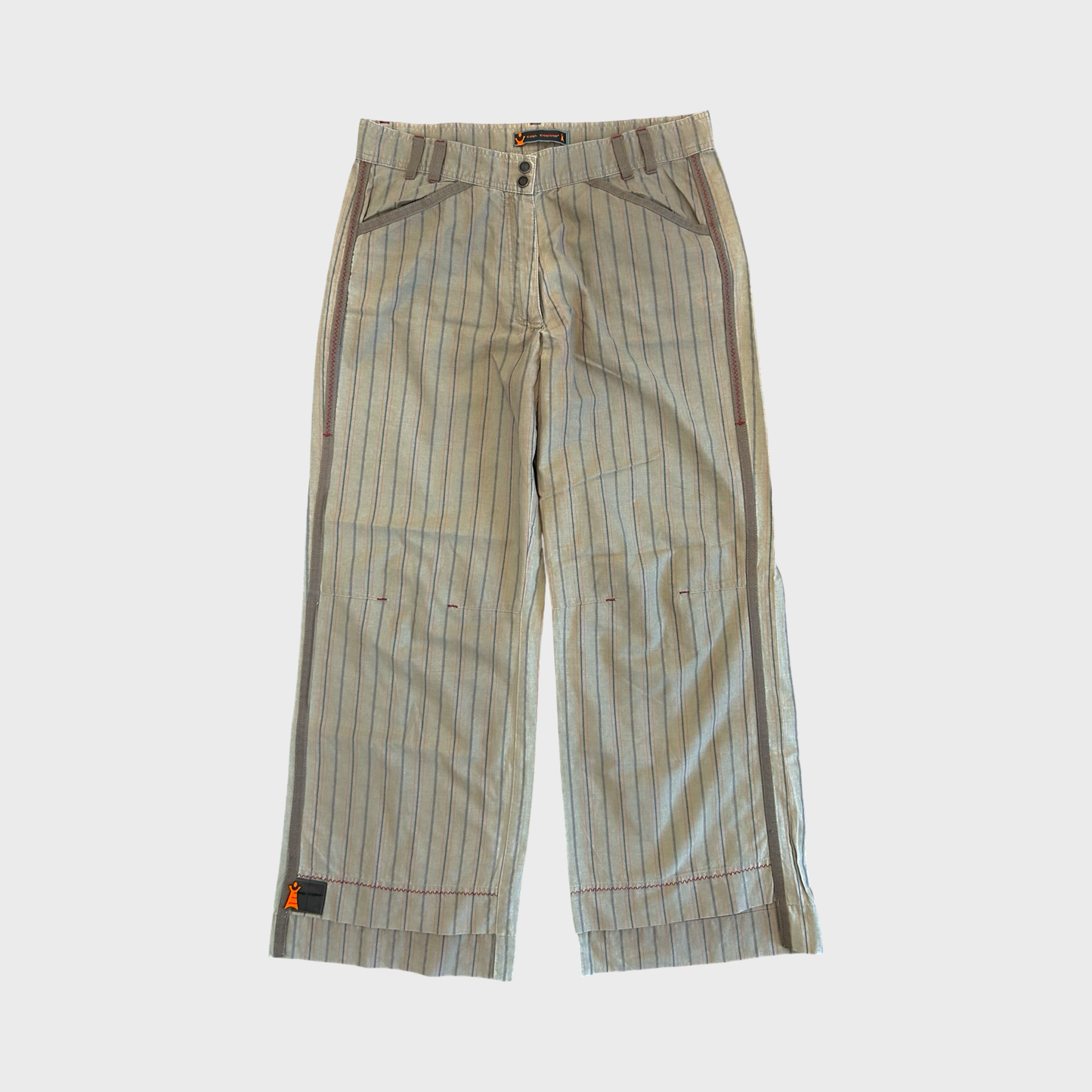 Cop Copine Brown Striped Capri Trousers - XS/S