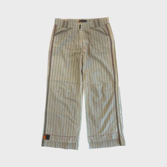 Cop Copine Brown Striped Capri Trousers - XS/S