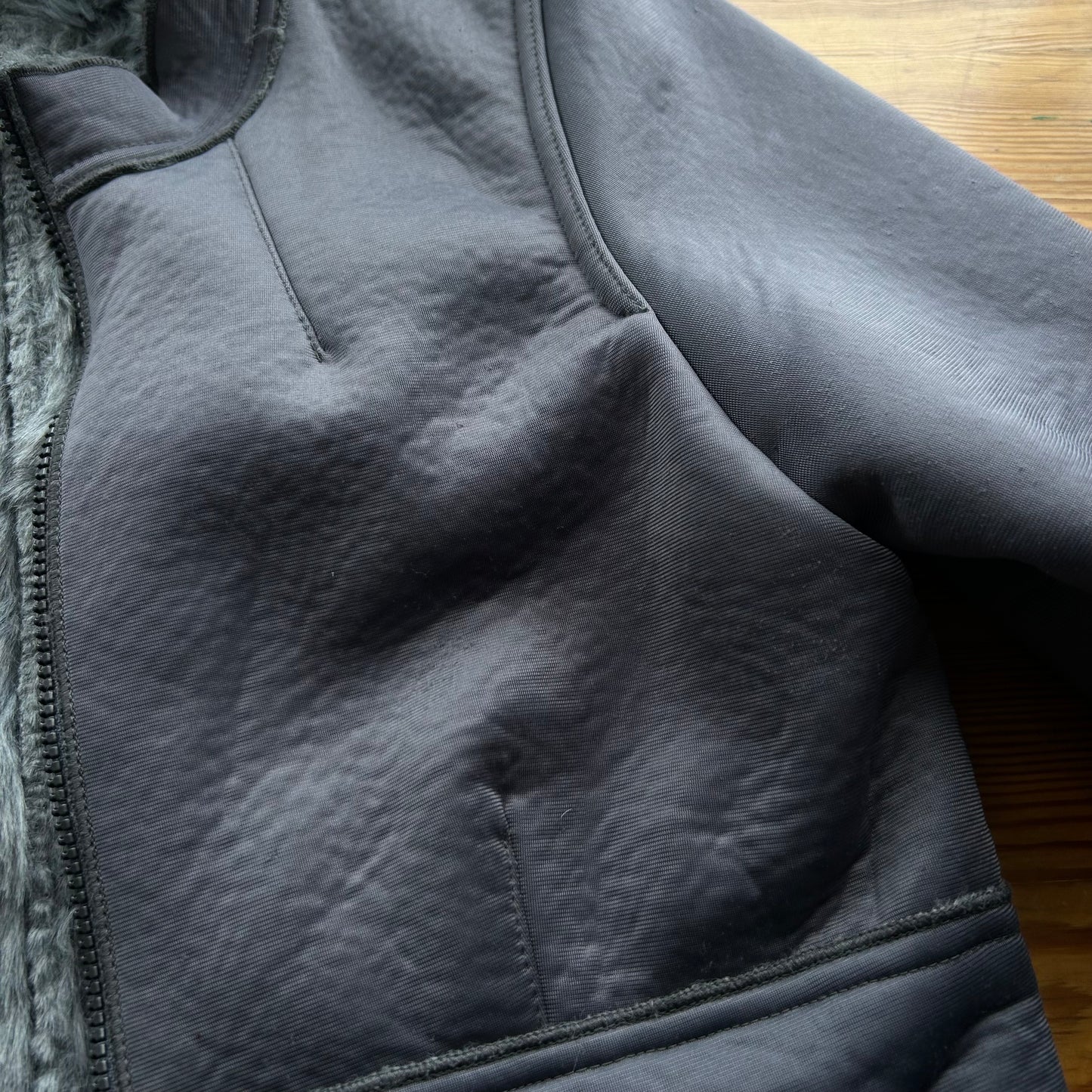 Cop Copine Grey Fur Lined Zip Up Jacket - S/M