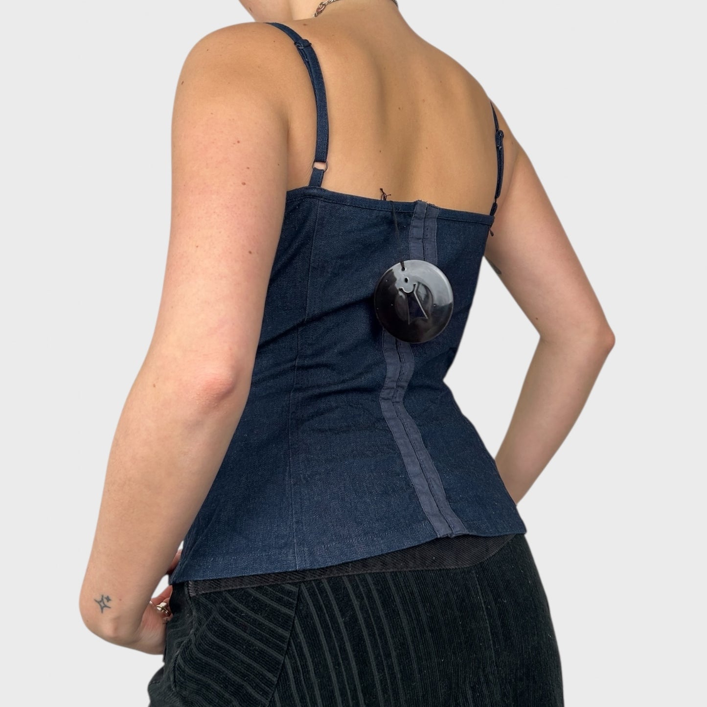 BNWT Cop Copine Denim Corset Top - M
