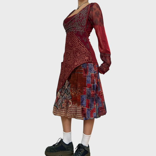 Save The Queen Layered Tie-Back Midi Dress