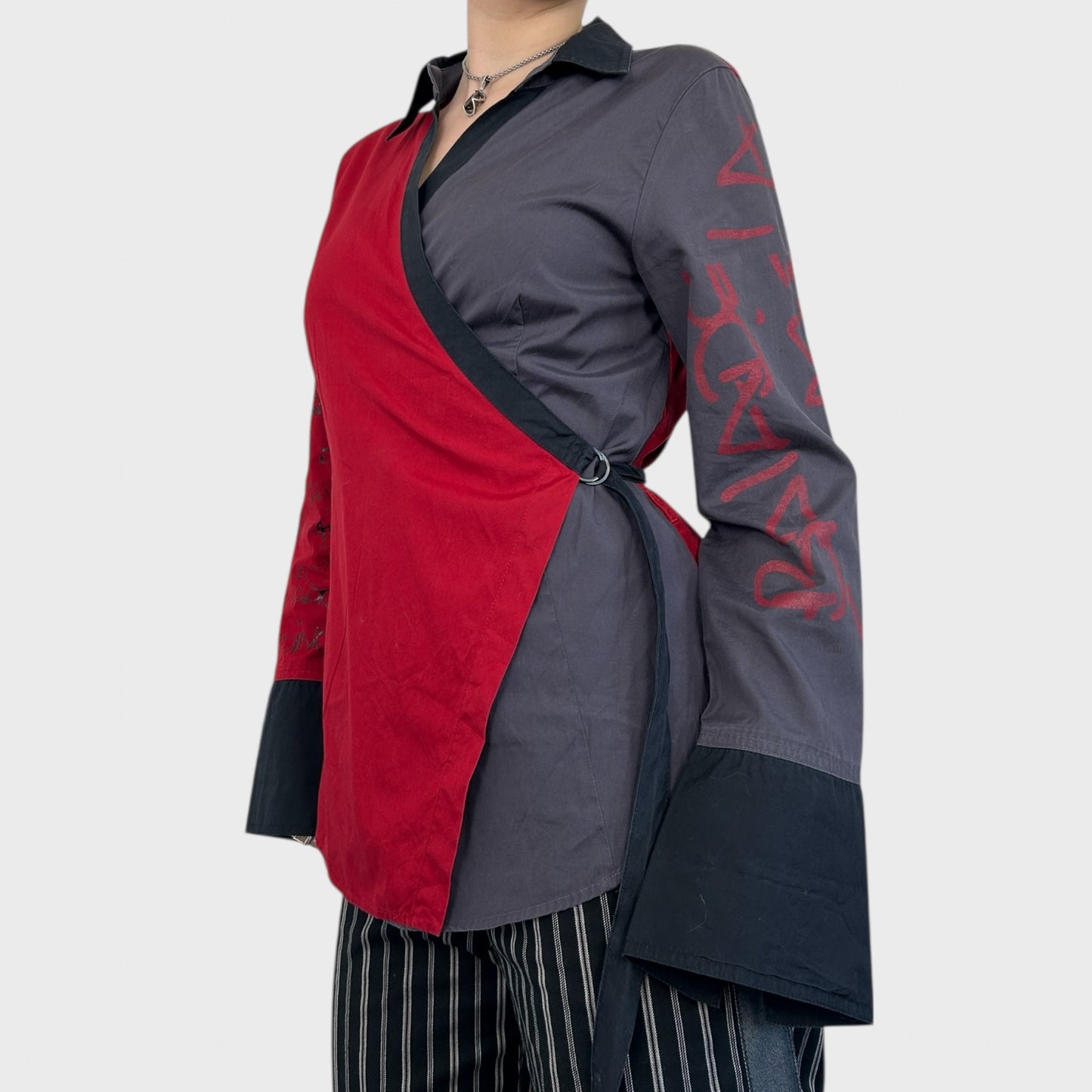 Cop Copine Red Wrap Tie Shirt - M/L
