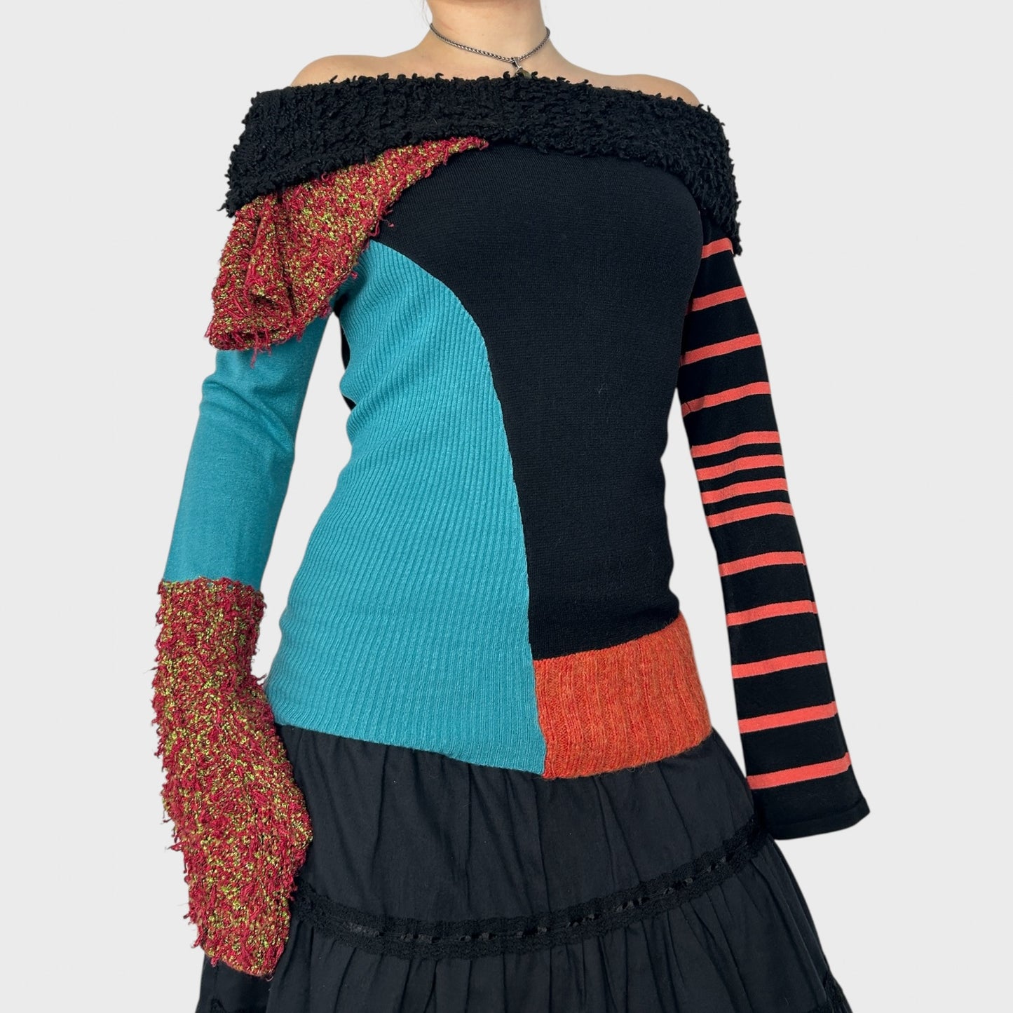 Save The Queen Graphic Off The Shoulder Jumper - S/M