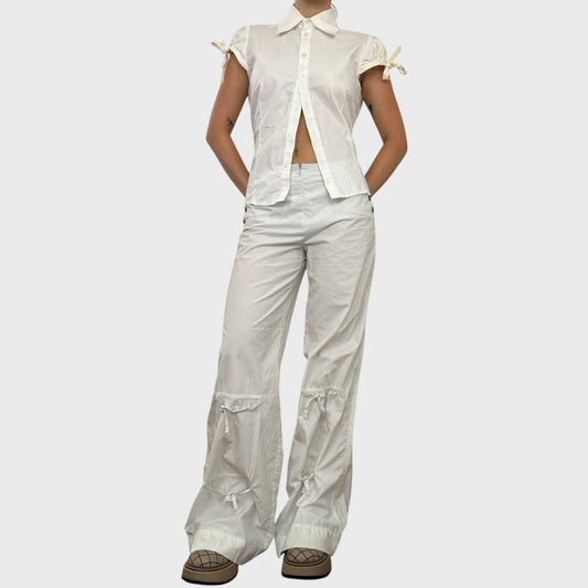 Cop Copine Button Tie-Front Trousers - L