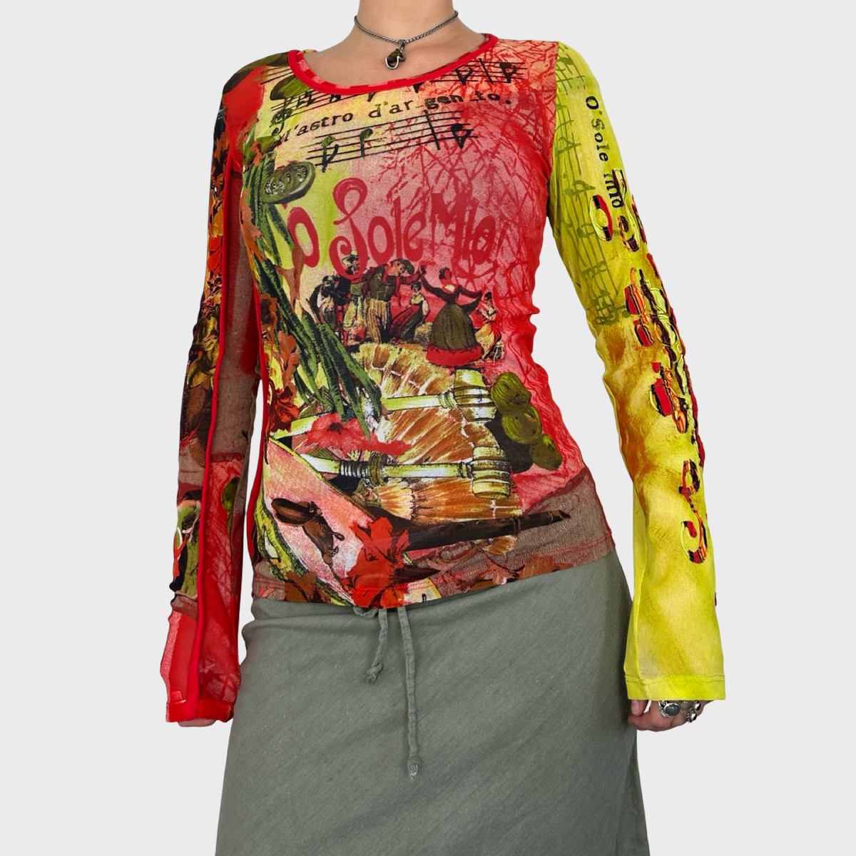 Save The Queen Graphic Mesh Long Sleeve - M/L