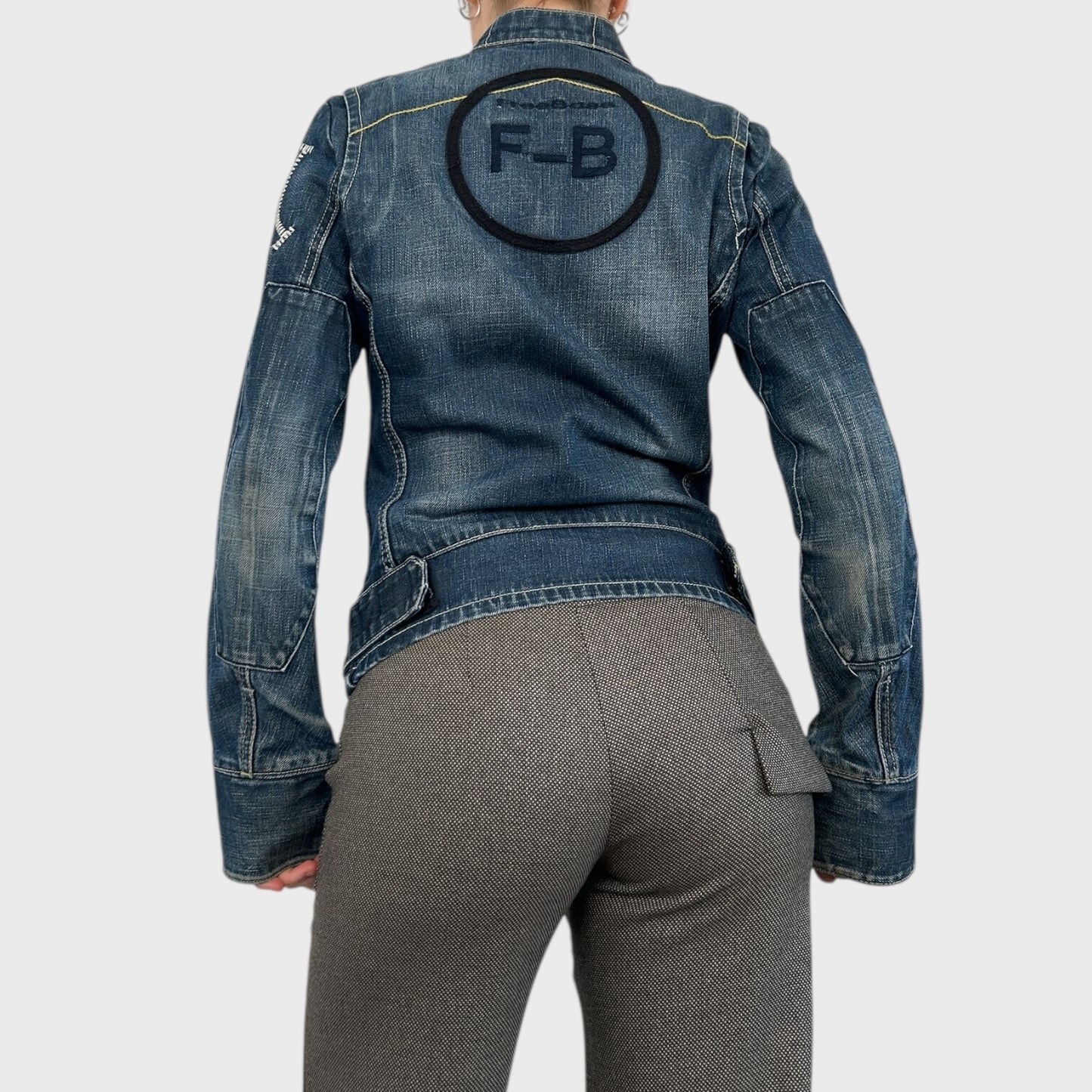 Vintage Denim Zip-Up Jacket - S