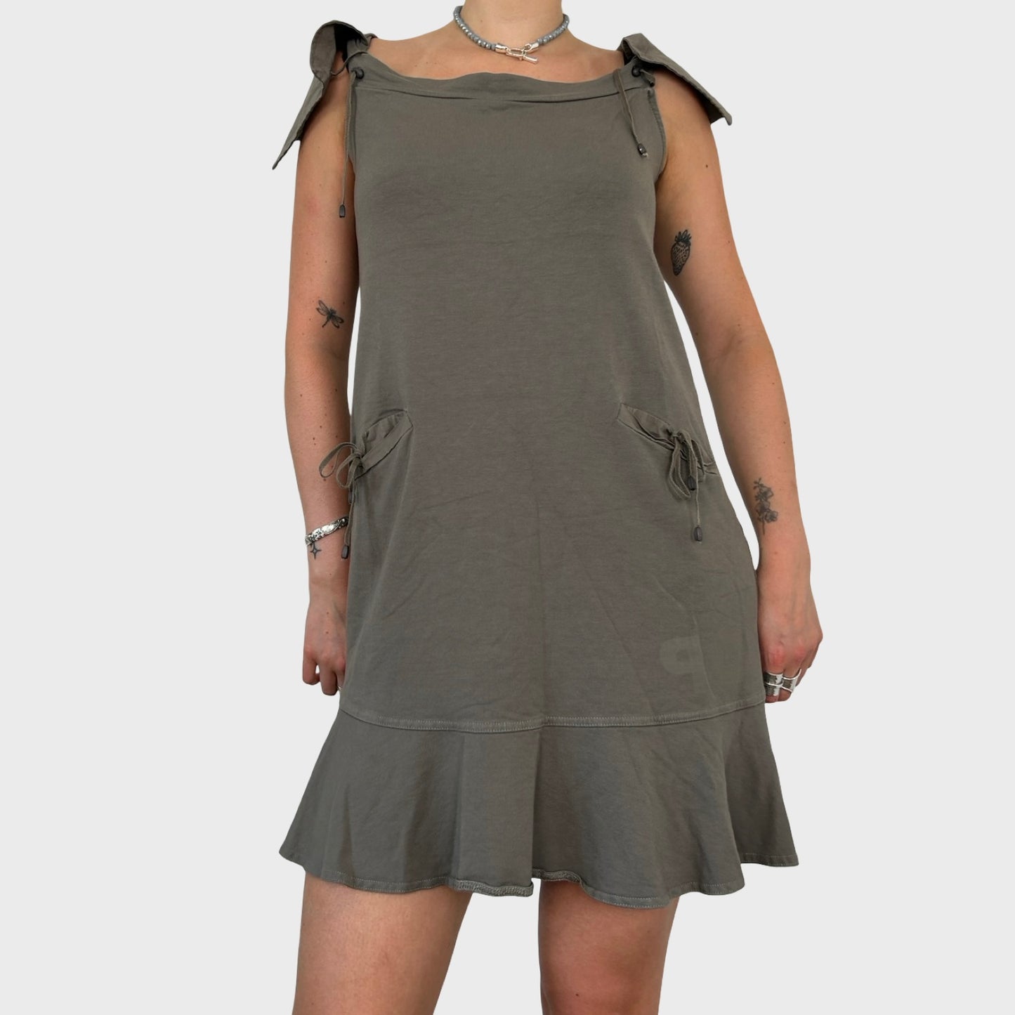 Cop Copine Khaki Babydoll Mini Dress - M/L