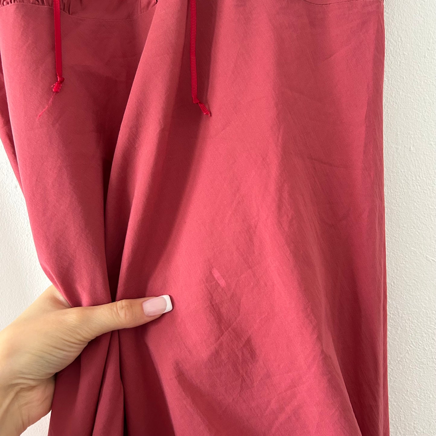 Dusty Red Cop Copine Frilly Summer Dress - S/M