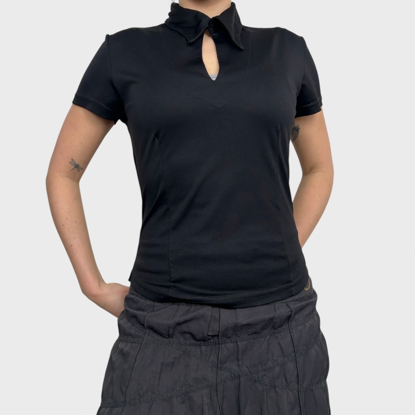 Miss Sixty Short Sleeve Collared Top - M