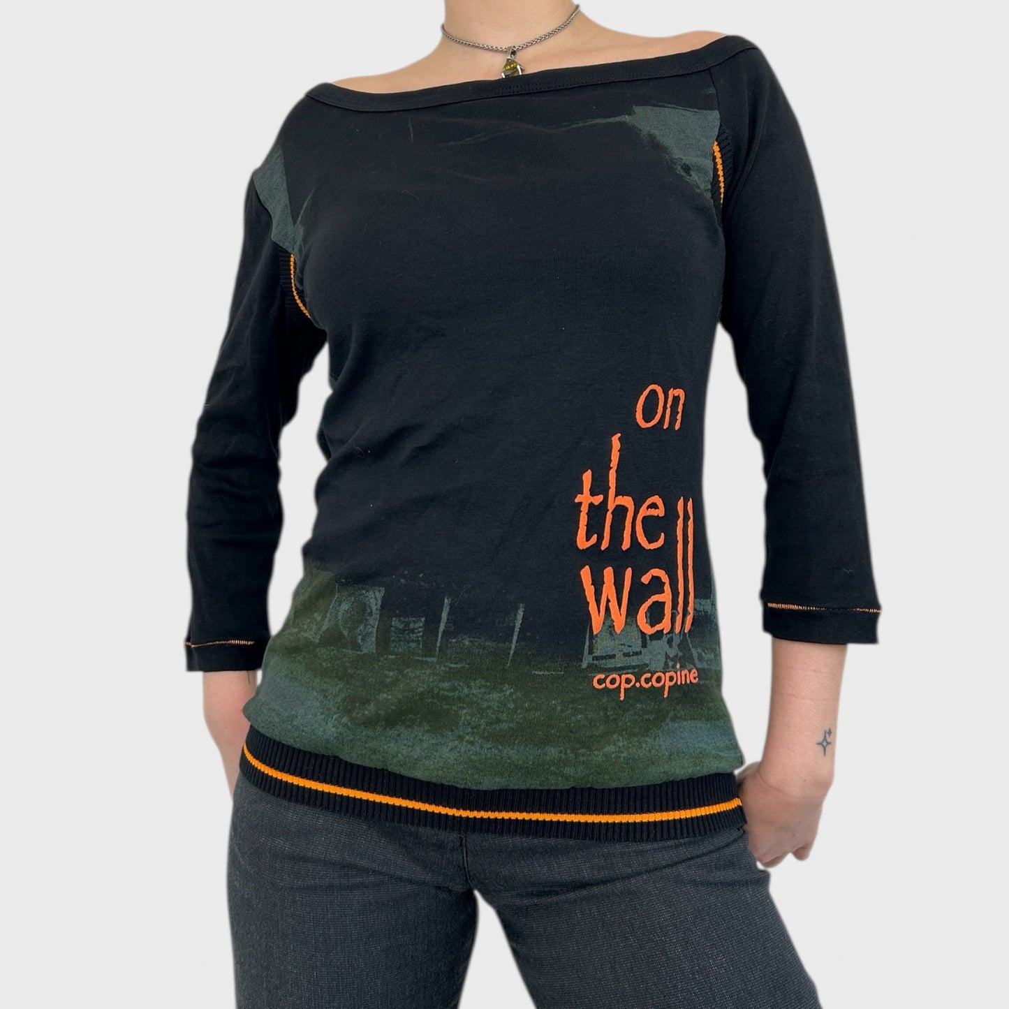 Cop Copine Graphic Cinched Top - M